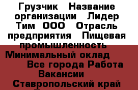 Грузчик › Название организации ­ Лидер Тим, ООО › Отрасль предприятия ­ Пищевая промышленность › Минимальный оклад ­ 20 000 - Все города Работа » Вакансии   . Ставропольский край,Лермонтов г.